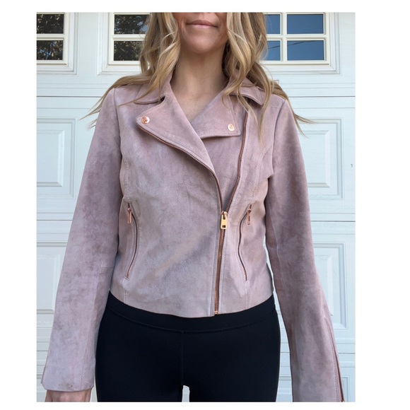 KENDALL & KYLIE GENUINE SUEDE LEATHER JACKET -PINK, SMALL, NWOT - Picture 7 of 8